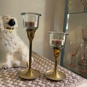 candlesticks with votive holders